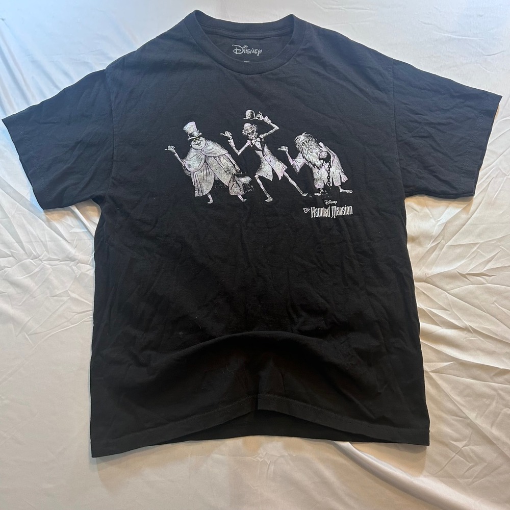 Disney The Haunted Mansion Hitchhiking Ghosts Black Graphic T-Shirt Mens L